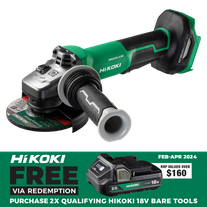 HiKOKI Cordless Angle Grinder Brushless Braked 125mm 18V - Bare Tool