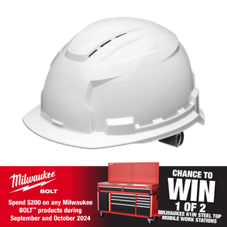 Milwaukee BOLT 100 Hard Hat Vented White