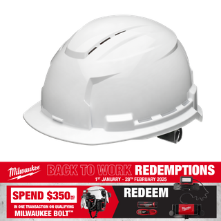 Milwaukee BOLT 100 Hard Hat Vented White