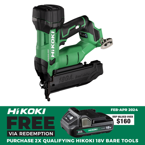 HiKOKI Cordless Gasless Brad Nailer Brushless 18g 18V - Bare Tool