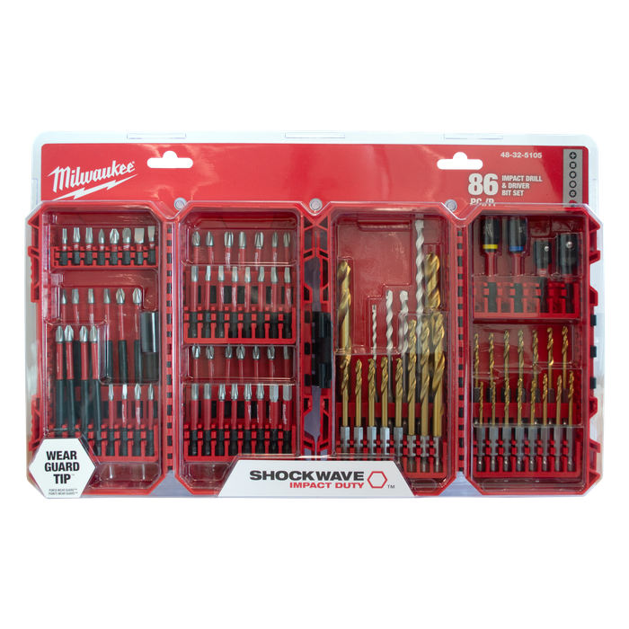 Buy Milwaukee SHOCKWAVE Drill Driver Bit Set 86pc online in New Zealand The ToolShed