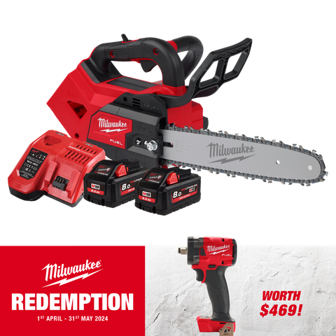 Milwaukee M18 FUEL Chainsaw Top Handle 12in 18V 8Ah