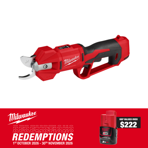 Milwaukee M12 Cordless Pruning Shears Brushless 12V - Bare Tool