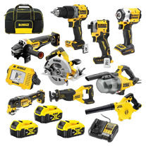 DeWalt Cordless Combo Kit Brushless 10pc 18V 5Ah x3