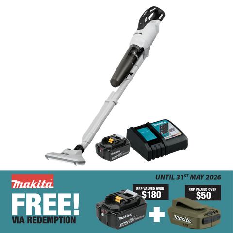 Makita LXT Cordless Stick Vacuum Brushless HEPA Filter with Cyclonic 4 speed 18V
