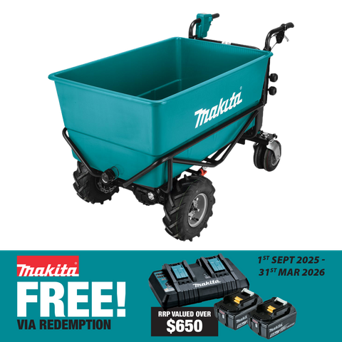 Makita LXT Cordless Brushless Wheelbarrow with Flat Bucket 18v - Bare Tool