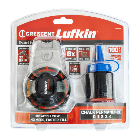 Crescent Chalk Line Aluminium & Blue Chalk 30m