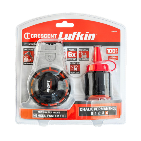 Crescent Chalk Line Aluminum & Red Chalk 30m