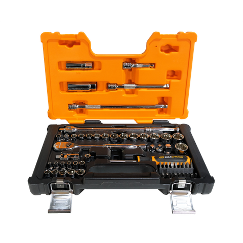 GEARWRENCH Socket Set Metric and SAE 1/4 & 3/8in Dr 57pc