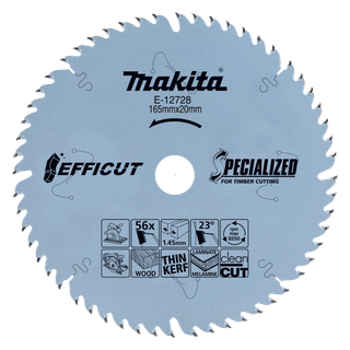 Makita Efficut Saw Blade 165mm x 20 x 56T Flourine Coated