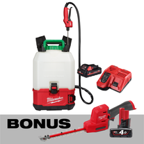 Milwaukee M18 Backpack Chemical Sprayer 15L 18v 3Ah with Bonus