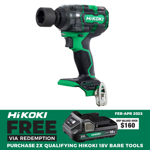 HiKOKI Cordless Impact Wrench Brushless 1/2in 345Nm 18v - Bare Tool