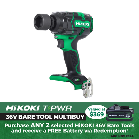 HiKOKI Cordless Impact Wrench Brushless 1/2in 389Nm 36V - Bare Tool