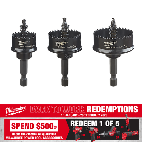 Milwaukee SHOCKWAVE Holesaw Set Thin Wall 3pc