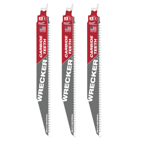 Milwaukee WRECKER Carbide Teeth Recip Blade 230mm 6tpi 3pk
