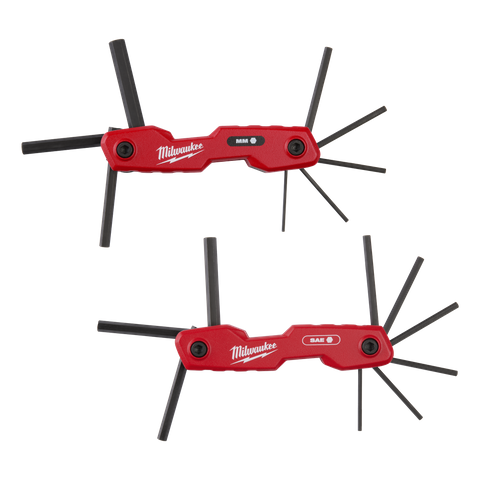 Milwaukee Hex Key Set Folding Metric/SAE 2pk