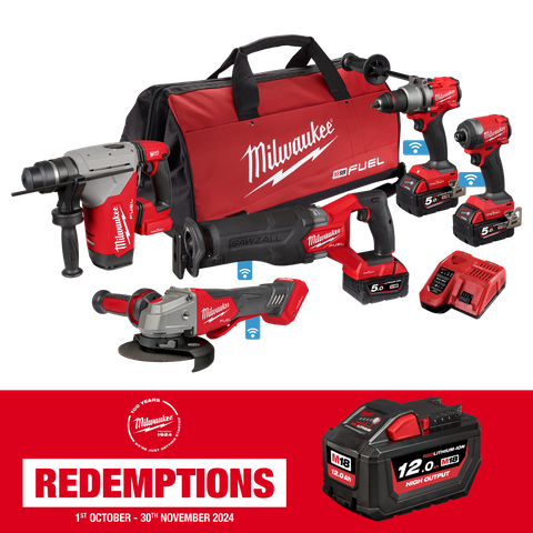 Milwaukee M18 FUEL ONE-KEY Cordless Brushless 5pc Kit 5A3 18v 5Ah