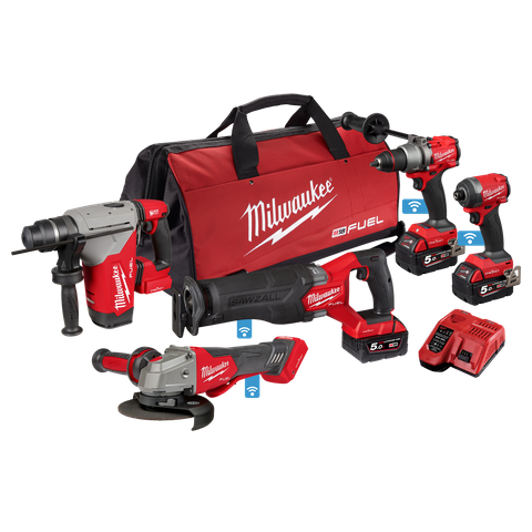 Milwaukee M18 FUEL ONE-KEY Cordless Brushless 5pc Kit 5A3 18v 5Ah