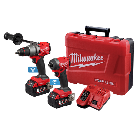 Milwaukee M18 FUEL ONE-KEY Cordless Hammer Drill & Impact Driver 2A3 18v 5Ah