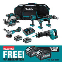 Makita XGT Cordless Combo Kit Brushless 204G 6pc 40V 4Ah