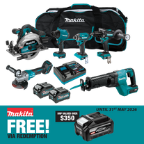 Makita XGT Cordless Combo Kit Brushless 204G 6pc 40V 4Ah