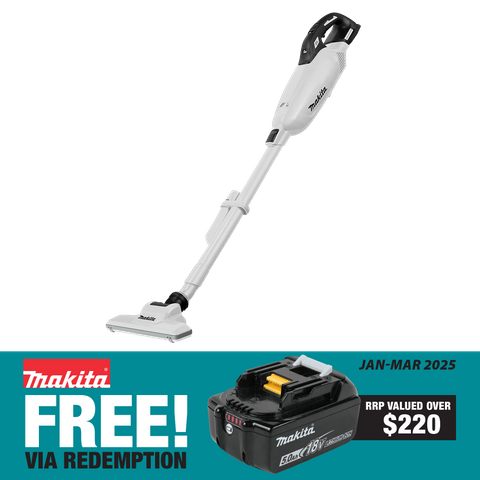 Makita LXT Cordless Vacuum Stick White Brushless 18V - Bare Tool