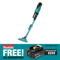 Makita LXT Cordless Cyclonic Vacuum Stick White BL Variable Speed 18V Bare Tool