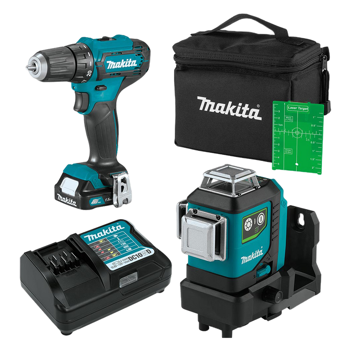 NEW Makita 12V 3 x 360 Green Beam laser 