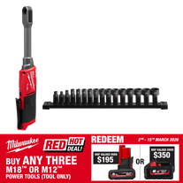 Milwaukee M12 FUEL INSIDER Cordless Pass Through Ratchet 3/8in 12v - Bare Tool