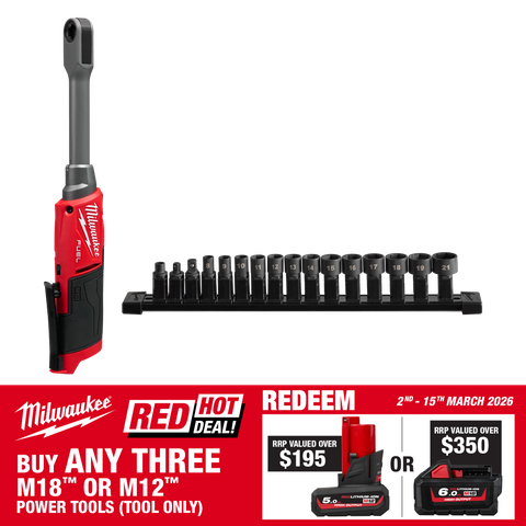 Milwaukee M12 FUEL INSIDER Cordless Pass Through Ratchet 3/8in 12v - Bare Tool