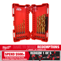 Milwaukee SHOCKWAVE RED HELIX Drill Bit Set Titanium 10pc