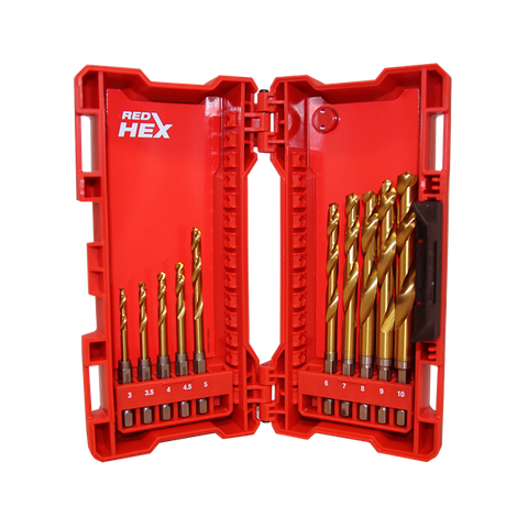 Milwaukee SHOCKWAVE RED HELIX Drill Bit Set Titanium 10pc