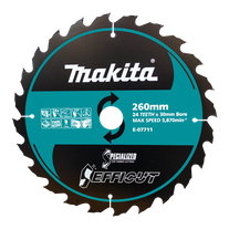 Makita Efficut Wood Cutting Circular Saw Blade 260mm x 24T