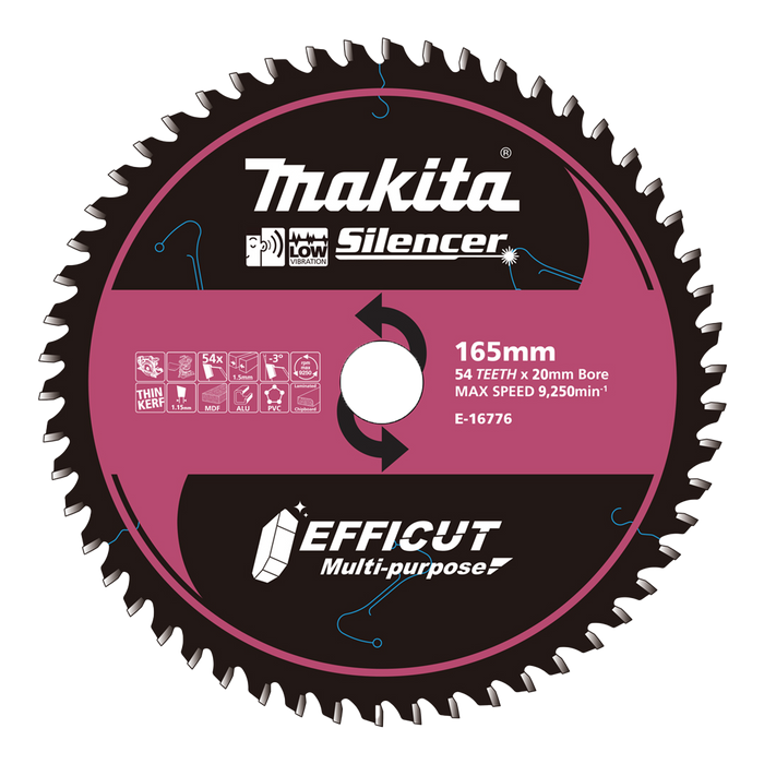 Buy Makita Efficut Multi Purpose Circular Saw Blade 165mm x 54T online in New Zealand The ToolShed