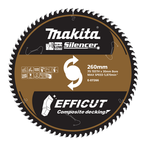 Makita Efficut Composite Deck Cutting Blade  260mm x 75T