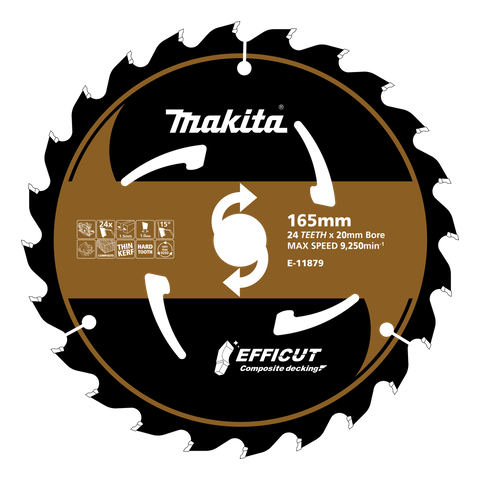 Makita Efficut Composite Deck Cutting Blade  165mm x 24T