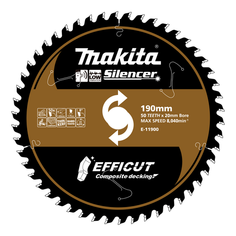 Makita Efficut Composite Deck Cutting Blade  190mm x 50T
