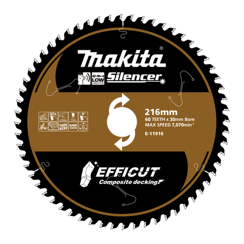 Makita Efficut Composite Deck Cutting Blade  216mm x 60T