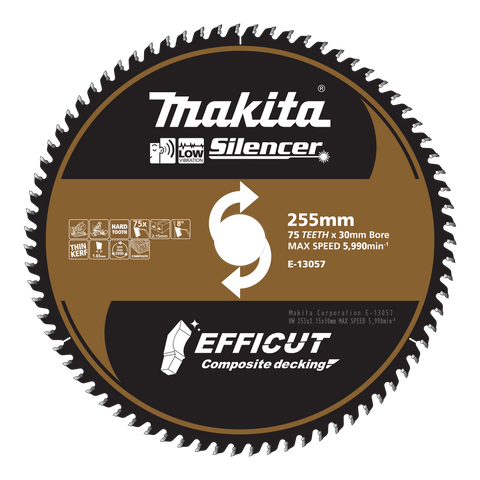 Makita Efficut Composite Deck Cutting Blade  255mm x 75T