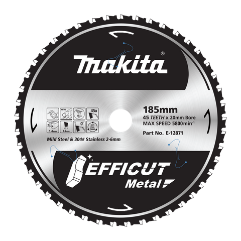 Makita Efficut Metal Cutting Cold Cut Blade 185mm x 45T
