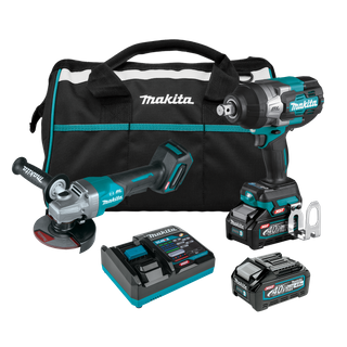 Makita XGT Cordless Angle Grinder & Impact Wrench 40v 4Ah