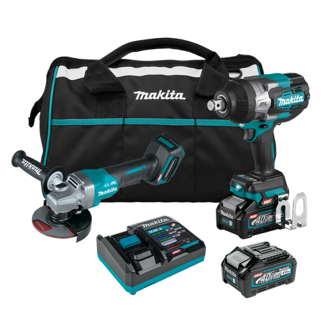 Makita XGT Cordless Angle Grinder & Impact Wrench 40v 4Ah