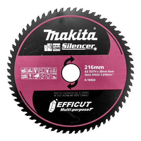 Makita Efficut Multi-Purpose Circular Saw Blade 216mm x 63T