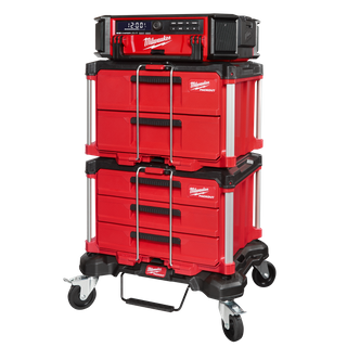 Milwaukee PACKOUT Rolling Drawer Tool Box Set 3pc with Packout Radio