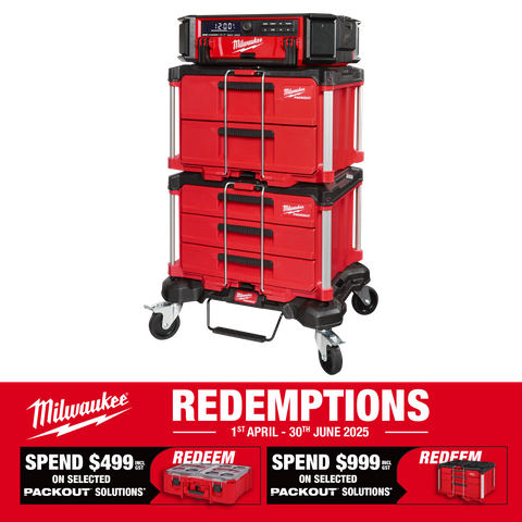 Milwaukee PACKOUT Rolling Drawer Tool Box Set 3pc with Packout Radio