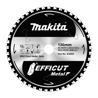Makita Efficut Metal Cutting Circular Saw Blade 136mm x 56T
