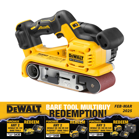 DeWalt Cordless Belt Sander Brushless 75mm 18V - Bare Tool