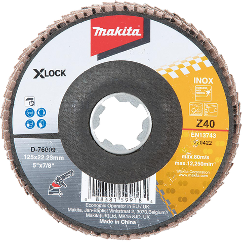 Makita X-LOCK Zirconia Angle Flap Disc 125mm P40