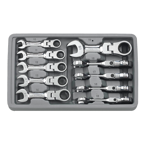 GEARWRENCH Stubby Flex Head Ratcheting Spanner Metric  10pc