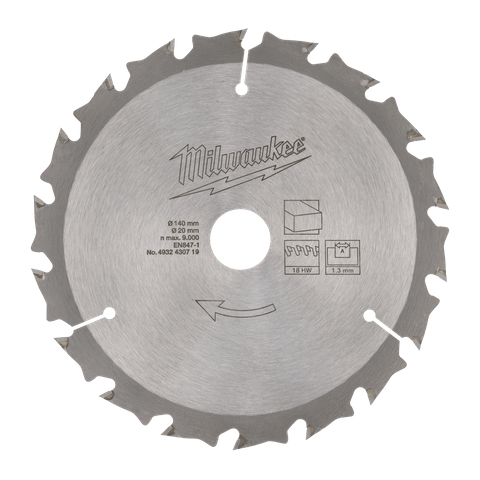 Milwaukee Circular Saw Blade 140mm 18T